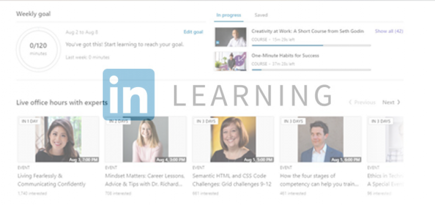 LinkedIn Learning Frontpage